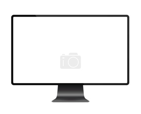 Ilustración de Realista negro moderno marco delgado pantalla computadora monitor vector ilustración - Imagen libre de derechos
