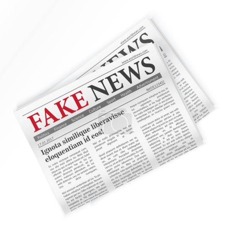 Illustration for Fake news realistic newspaper isolated vector illustration - Royalty Free Image