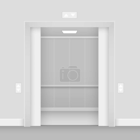 Photo for Realistic opened empty elevator hall interior vector illustration - Royalty Free Image