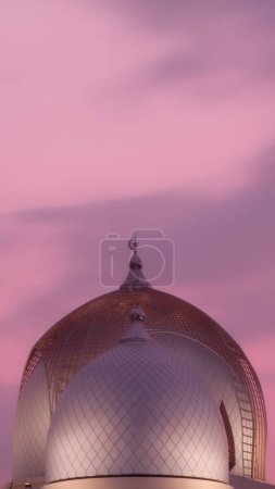Photo for The dome of the mosque with copy space for fill text, Ramadan and Islamic greeting concept - Royalty Free Image
