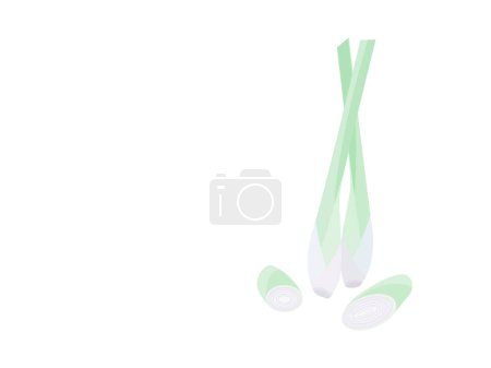 Illustration for Isolated of Lemongrass 's stem and slice on flat vector. - Royalty Free Image