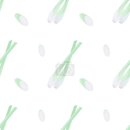 Illustration for Flat vecgtor of lemon grass pattern, transparent background - Royalty Free Image