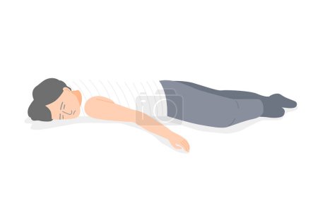 Illustration for Isolated of a man fainting on the floor. Flat vector illustration. - Royalty Free Image