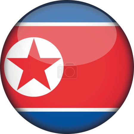 Ilustración de North korea flag round 3d, editable eps file - Imagen libre de derechos