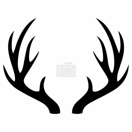 deer antlers silhouette, editable vector eps file