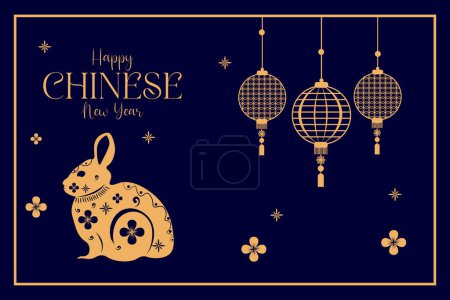 Foto de Happy Chinese new year 2023 rabbit template - Imagen libre de derechos