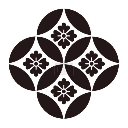 Ilustración de Familia, escudo, cloisonne, icono, japonés, estilo - Imagen libre de derechos
