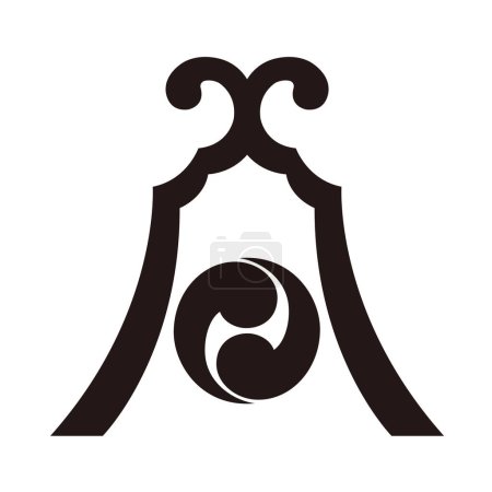 Illustration for Japanese traditional family crest vector dataFamily crest Kotobashira - Royalty Free Image