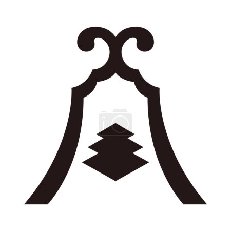 Illustration for Japanese traditional family crest vector dataFamily crest Kotobashira - Royalty Free Image