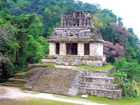 Photo for The Temple of the Sun is the smallest of the Temples of the Cross group (cludes the Temple of the Cross, the Temple of the Sun and the Temple of the Leafy Cross) in the ancient Mayan city of Palenque, in the state of Chiapas, southern Mexico - Royalty Free Image