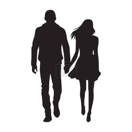 Vector silhouette of a couple. silhouettes of men and women on a white background.