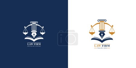 Illustration for Law firm logo, Pen Vector illustration - Royalty Free Image