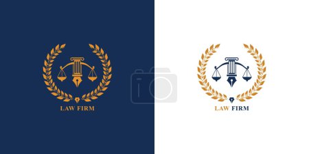 Illustration for Law firm logo, Pen design vector illustration - Royalty Free Image