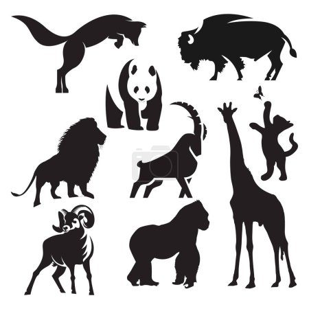 animal silhouette set. Vektorillustration