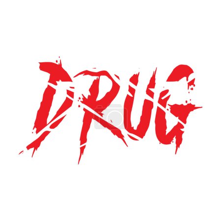 Téléchargez les illustrations : Image vectorielle de texte de drogue - en licence libre de droit