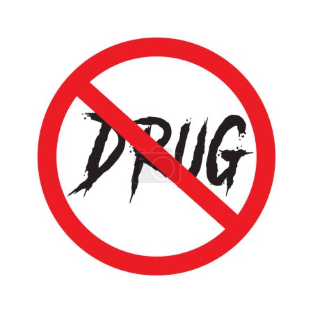 Illustration for Simple no drugs text design. no drugs symbol. Say no to posters, banners. vector illustration. - Royalty Free Image