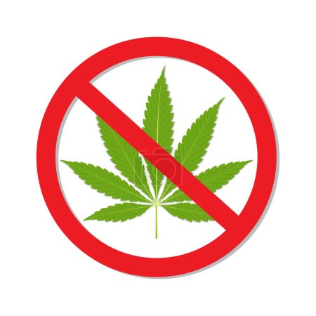 Vector illustration no cannabis symbol.