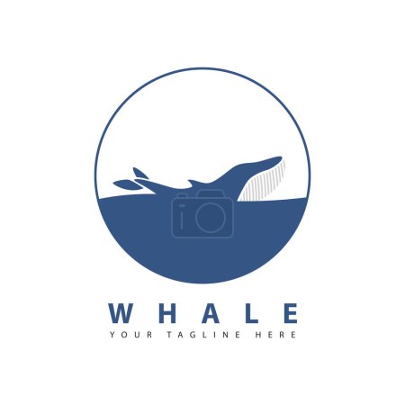Vecteur de logo baleine bleue