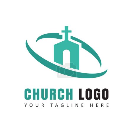 Illustration for Church logo design template. Vector illustration. - Royalty Free Image