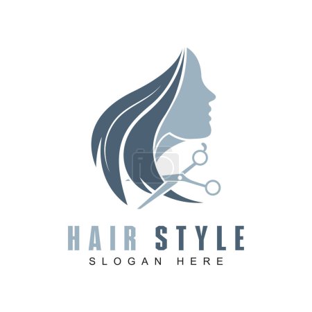 Téléchargez les illustrations : Hair salon logo design template. Vector illustration - en licence libre de droit