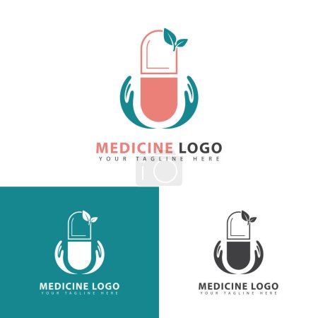 Ilustración de Plantilla de diseño de ilustración de vectores de icono de medicina cápsula - Imagen libre de derechos