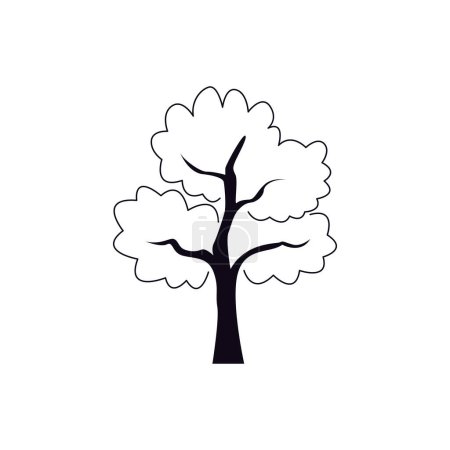 Ilustración de Línea de arte vector de árbol. Planta de jardín vector signo delgado. Ilustración de naturaleza, símbolo forestal. - Imagen libre de derechos