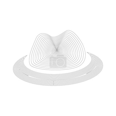 Icono de línea sombrero Fedora. Sombrero clásico línea arte vector ilustración.