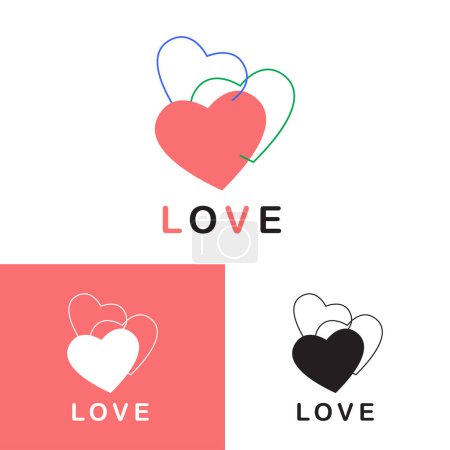 Illustration for Logo love design. heart symbol icon Template Vector - Royalty Free Image