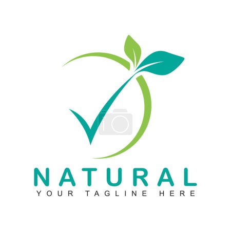 Natural check vector logo template design.