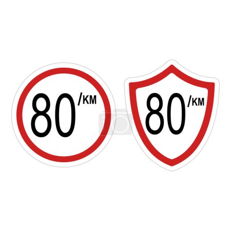 Ilustración de Signo límite de velocidad máxima, ilustración vectorial - Imagen libre de derechos