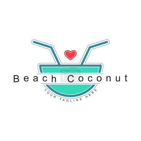 Ilustración de Vector de logotipo de coco playa abstracta - Imagen libre de derechos