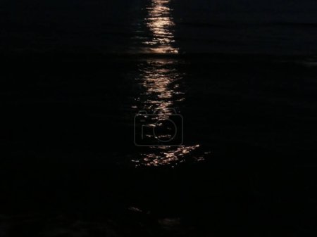 Photo for Moonlight reflections from Larnaca Bay - Royalty Free Image