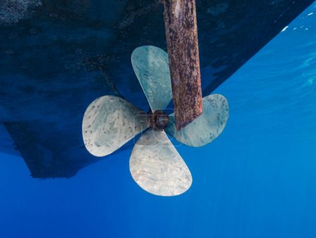 Boat propeller in the Mediterranean Sea