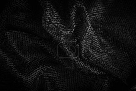 Foto de Textura de tela negra. fondo de textura ondulada. - Imagen libre de derechos