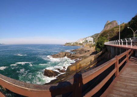 Foto de Vista desde el mirador de Leblon en la ciudad de Río de Janeiro Brasil. - Imagen libre de derechos