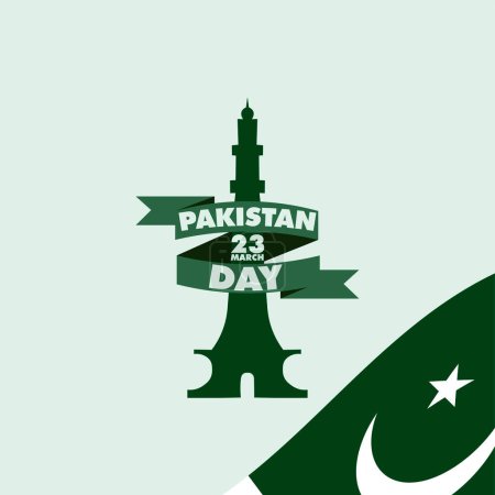 Illustration for PAKISTAN RESOLUTION DAY DESIGN VECTOR - Royalty Free Image