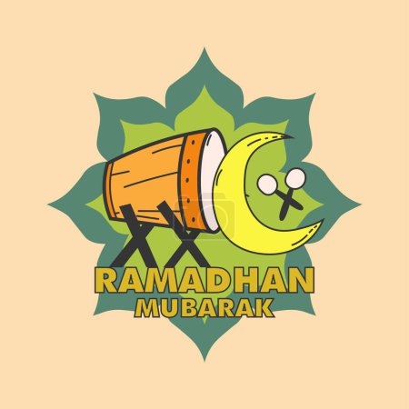 Illustration for Ramadhan element cute character design - Royalty Free Image