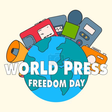 Ilustración de WORLD PRESS FREEDOM DAY DESIGN POSTER - Imagen libre de derechos