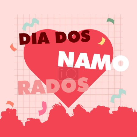 Illustration for DIA DOS NAMO RADOS (VALENTINES DAY) DESIGN POSTER - Royalty Free Image