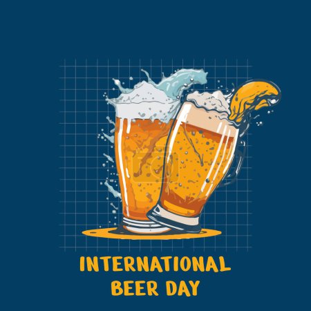 Illustration for International beer day design vector - Royalty Free Image