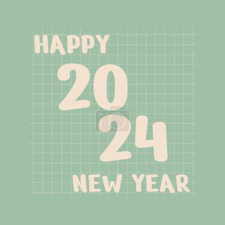 Illustration for Happy new year 2024 vector design logo - Royalty Free Image