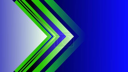 Illustration for Glowing side green rectangle frames over blue bright copy space background - Royalty Free Image