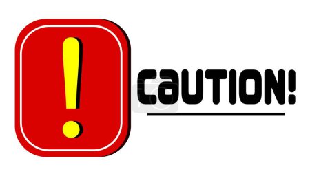 Illustration for Caution warning with yellow exclamation notification warning sign. - Royalty Free Image