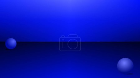 Illustration for Blue fading perspective gradient background with two spheres for presentations - Royalty Free Image