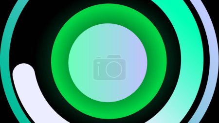 Círculo biselado botón verde con contornos giratorios copiar espacio marco presentación fondo