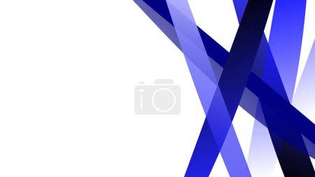 Verblassen blauer Streifen geometrische Elemente über leeren weißen Bildschirmhintergrund