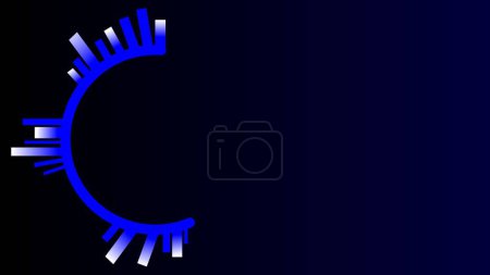 Illustration for Abstract cyber circle outline with dark blue glow background - Royalty Free Image