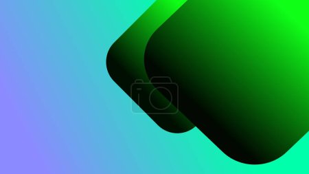 Illustration for Soft diamond green geometric 3d shapes over blue green background - Royalty Free Image