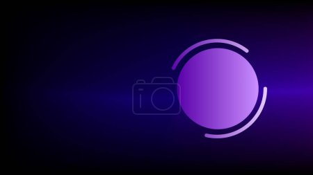 Illustration for Small purple pink rotating circle over dark purple blue gradient background - Royalty Free Image