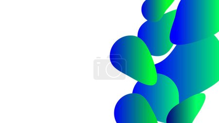 Illustration for Blue green blob shapes abstract presentation white background - Royalty Free Image